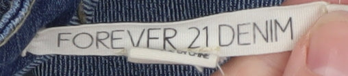 Forever 21 Women Blue Denim Cut-Off Shorts Size 8 Regular Fit Casual