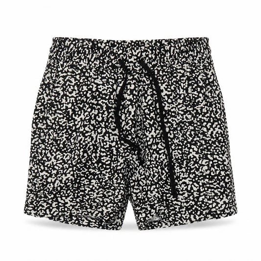 Marks and Spencer Women Black Print Linen Blend Drawstring Shorts Size 6
