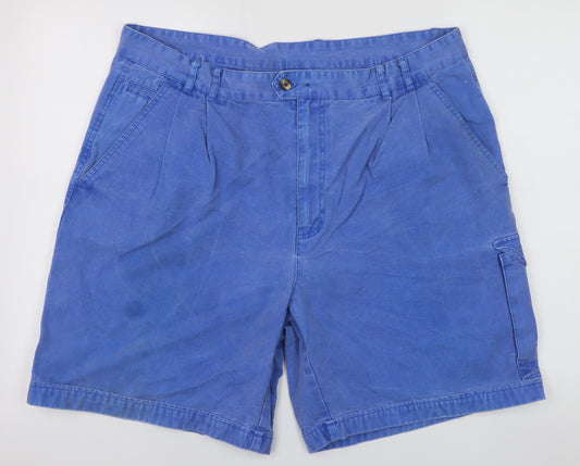 Canterbury Women Blue Cotton Cargo Shorts Size 12