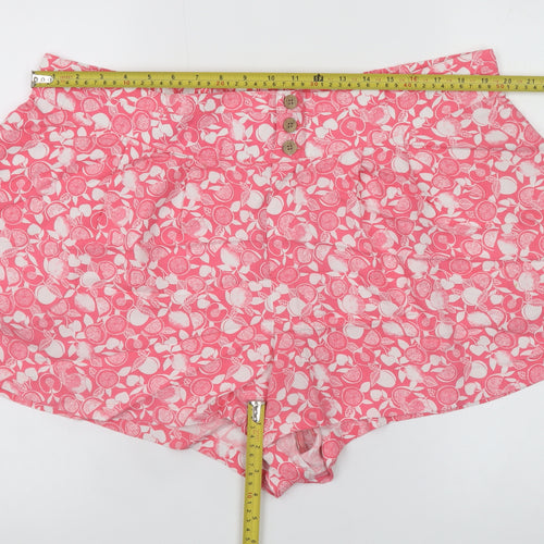 Marks and Spencer Women’s Pink Floral Viscose Paperbag Shorts Size 20
