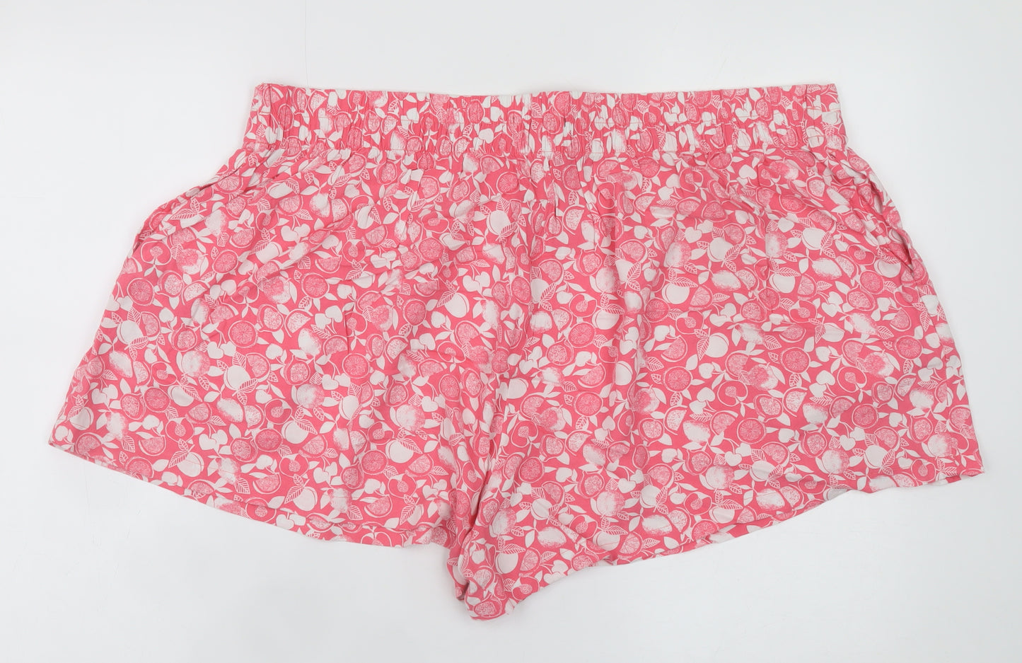 Marks and Spencer Women’s Pink Floral Viscose Paperbag Shorts Size 20