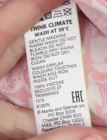 Marks and Spencer Women’s Pink Floral Viscose Paperbag Shorts Size 20
