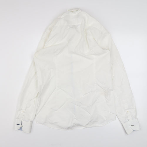 BOSS Hugo Boss Men's White Slim Fit Easy Iron Long Sleeve Shirt 15.5in