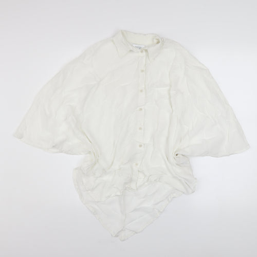 Diesel Women White Relaxed Kimono Button-Up Shirt Size S