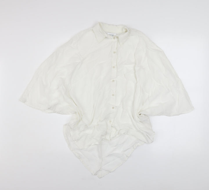 Diesel Women White Relaxed Kimono Button-Up Shirt Size S