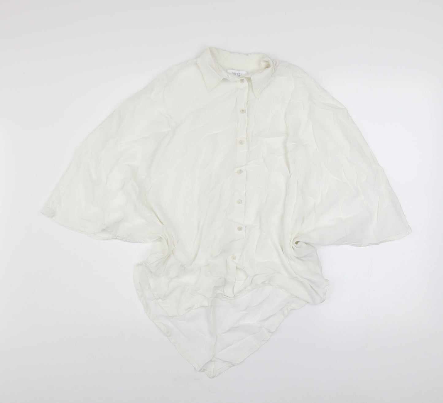 Diesel Women White Relaxed Kimono Button-Up Shirt Size S