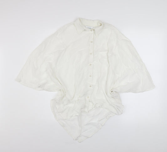 Diesel Women White Relaxed Kimono Button-Up Shirt Size S