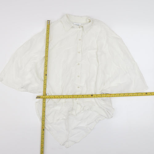 Diesel Women White Relaxed Kimono Button-Up Shirt Size S