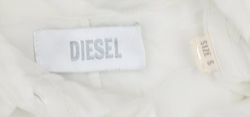 Diesel Women White Relaxed Kimono Button-Up Shirt Size S