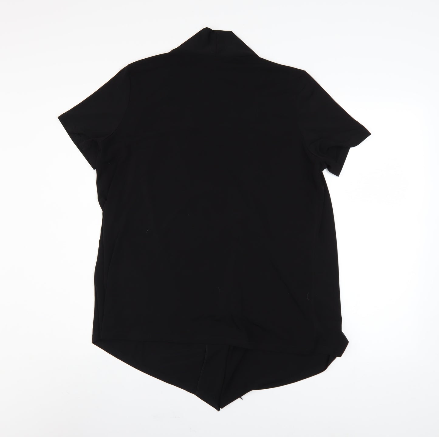 BM Collection Womens Black Size 16 Tunic Blouse with Zebra Print Insert