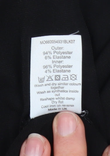 BM Collection Womens Black Size 16 Tunic Blouse with Zebra Print Insert