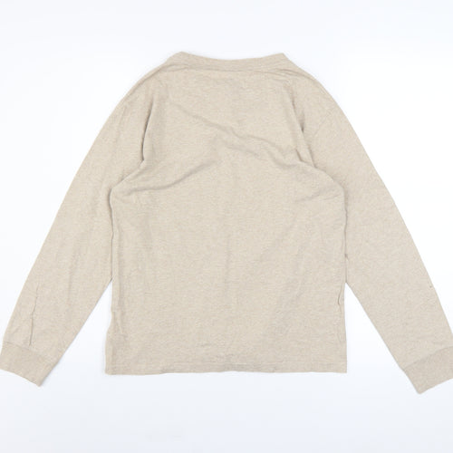 Polo Ralph Lauren Boys Beige Long Sleeve Crew Neck T-Shirt Size 10-12