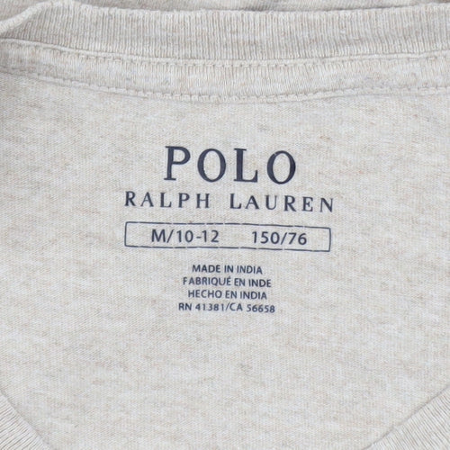 Polo Ralph Lauren Boys Beige Long Sleeve Crew Neck T-Shirt Size 10-12
