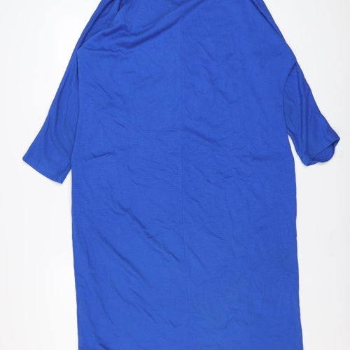 Jaeger Women’s Blue Shift Dress Size M 3/4 Sleeve Viscose Blend
