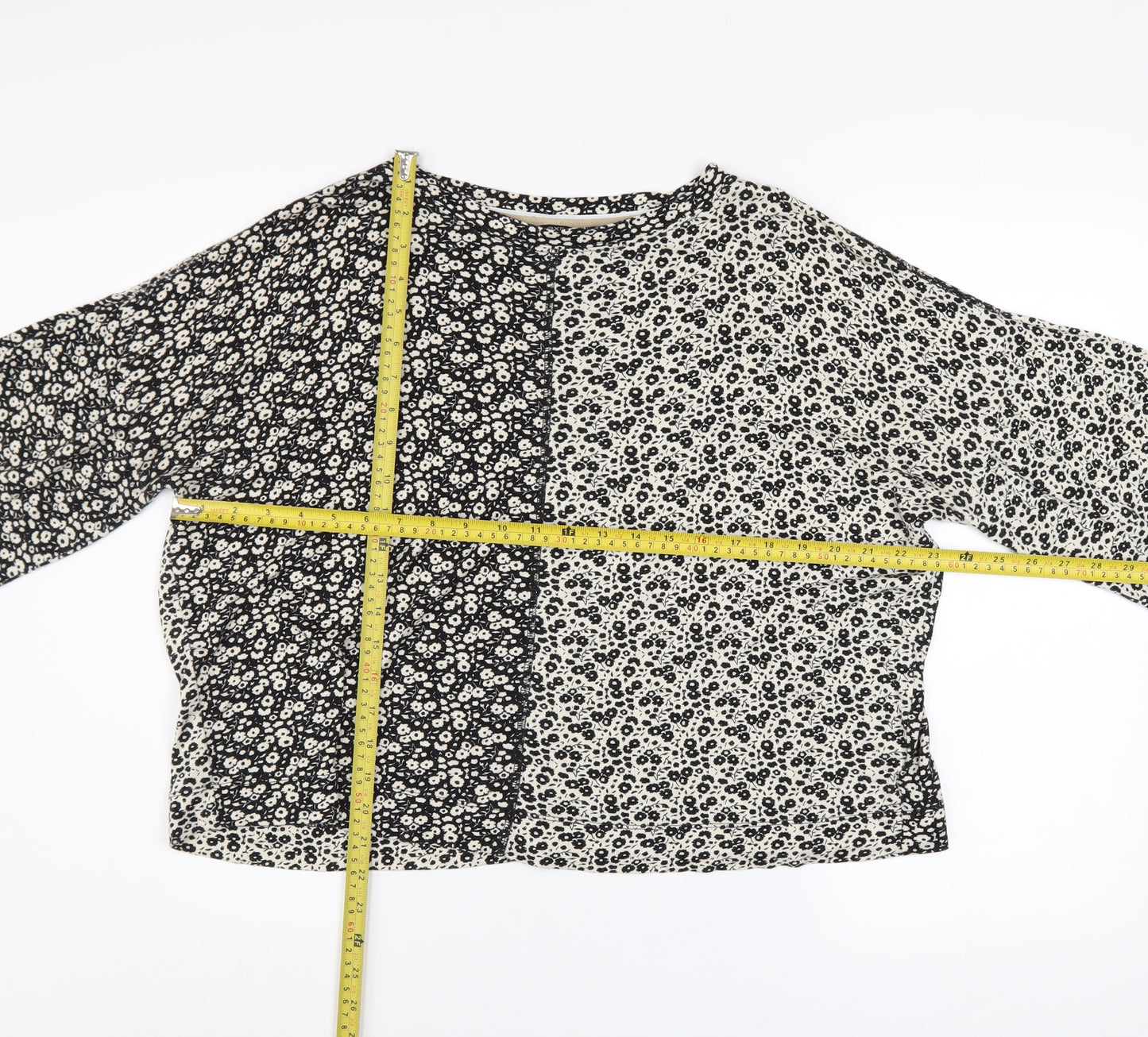Next Women’s Black Floral Long Sleeve Blouse Size 10 Viscose Mix