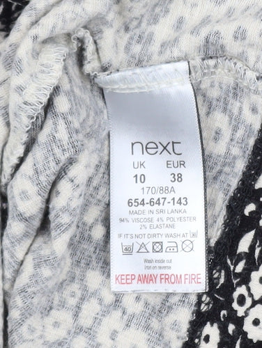 Next Women’s Black Floral Long Sleeve Blouse Size 10 Viscose Mix