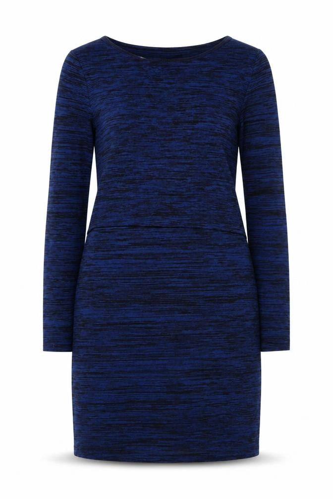JoJo Maman Bébé Women's Blue Knit Shift Dress Size M Long Sleeve