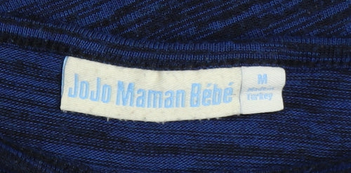 JoJo Maman Bébé Women's Blue Knit Shift Dress Size M Long Sleeve