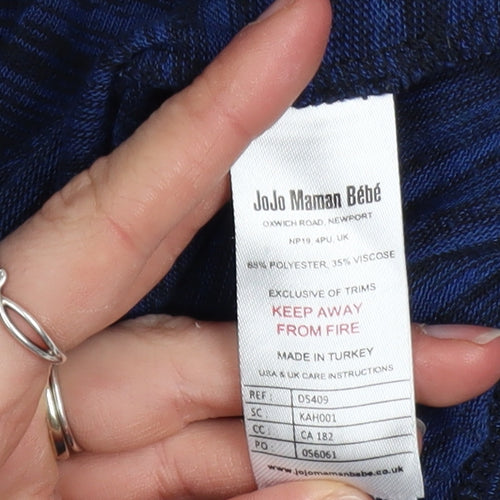 JoJo Maman Bébé Women's Blue Knit Shift Dress Size M Long Sleeve