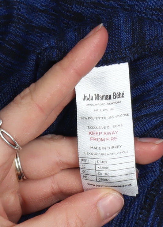 JoJo Maman Bébé Women's Blue Knit Shift Dress Size M Long Sleeve