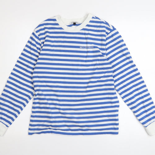 Bella Freud Women's Blue Striped Long Sleeve Cotton T-Shirt XS