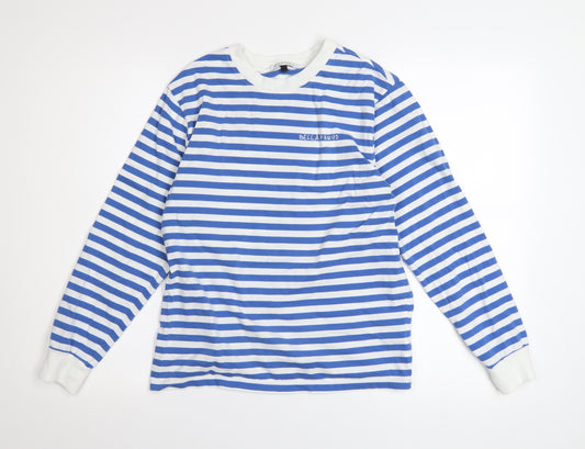 Bella Freud Women's Blue Striped Long Sleeve Cotton T-Shirt XS