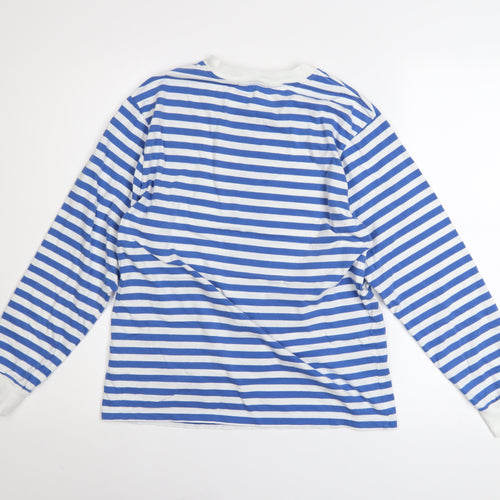 Bella Freud Women's Blue Striped Long Sleeve Cotton T-Shirt XS