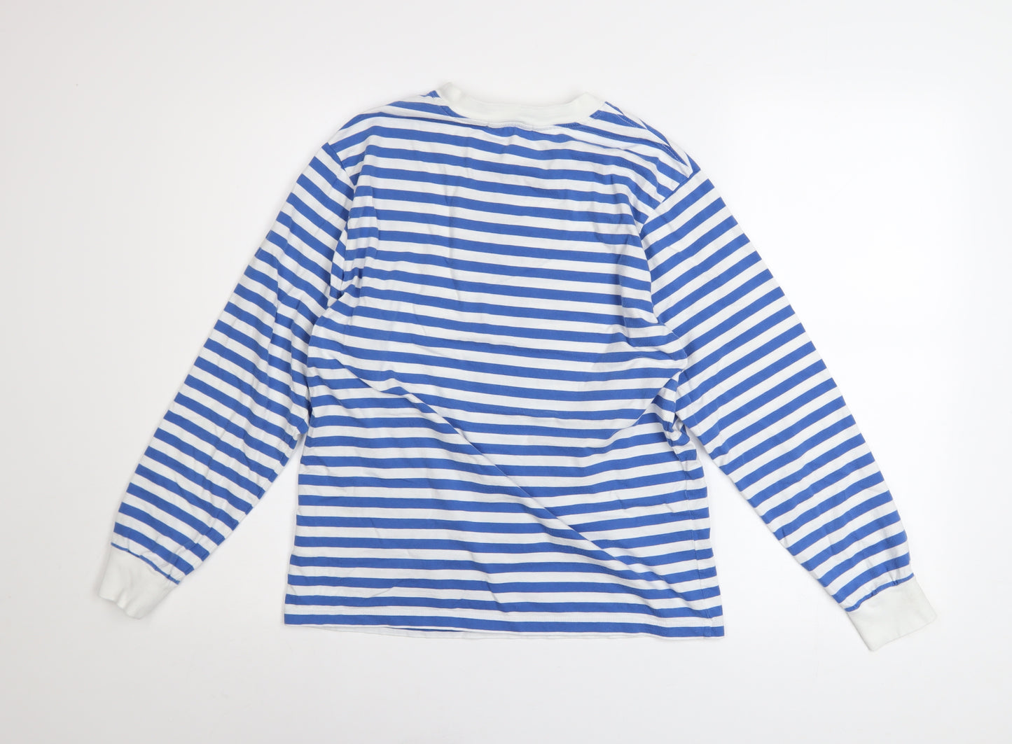 Bella Freud Women's Blue Striped Long Sleeve Cotton T-Shirt XS