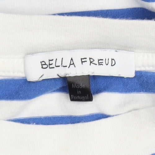 Bella Freud Women's Blue Striped Long Sleeve Cotton T-Shirt XS