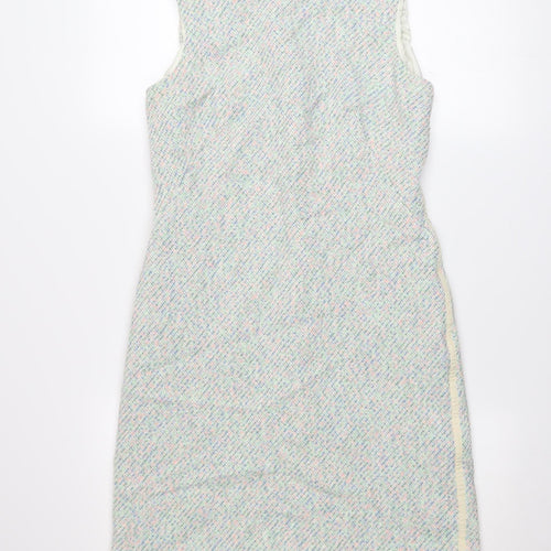 Hobbs Women Multicoloured Size 10 Shift Tweed Knee Length Dress