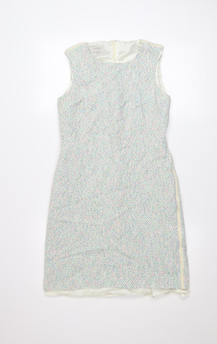 Hobbs Women Multicoloured Size 10 Shift Tweed Knee Length Dress