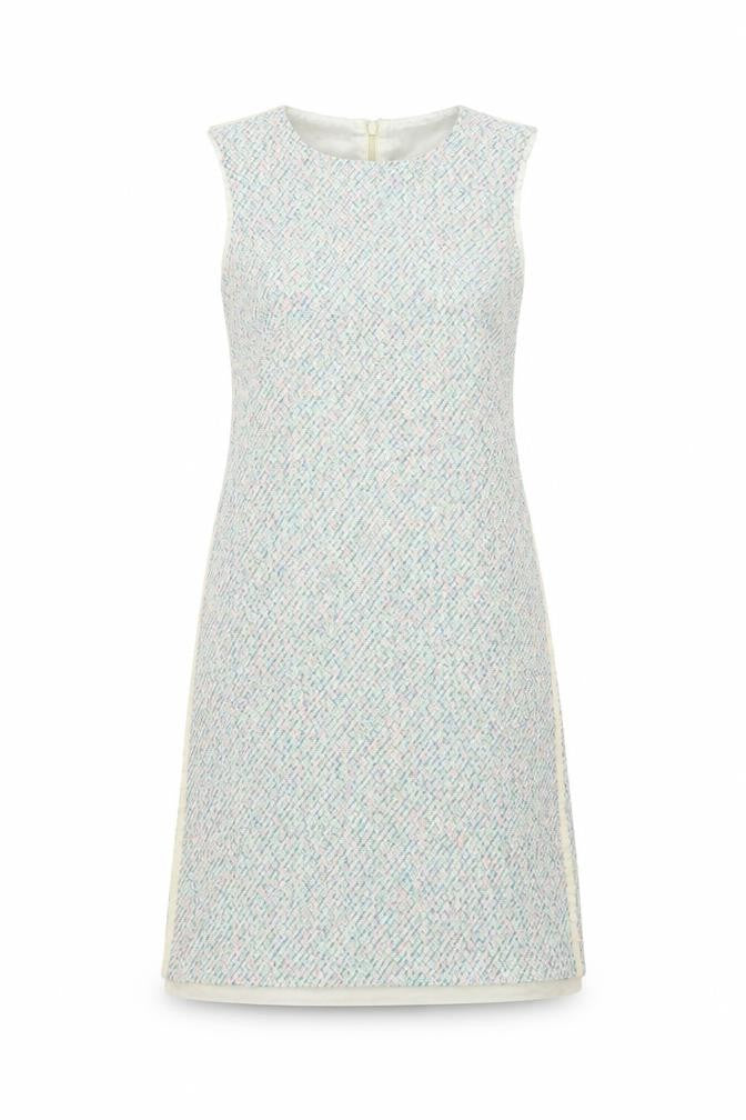 Hobbs Women Multicoloured Size 10 Shift Tweed Knee Length Dress