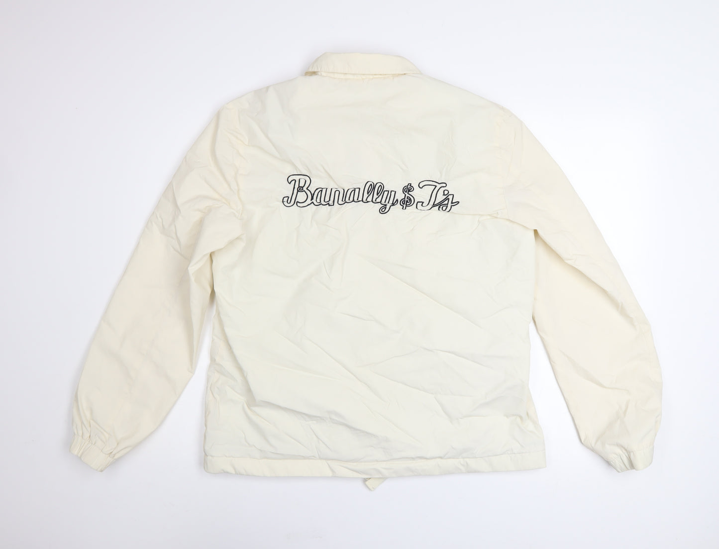 Farah Men’s Ivory Polyamide Coach Jacket Size M Lightweight Casual