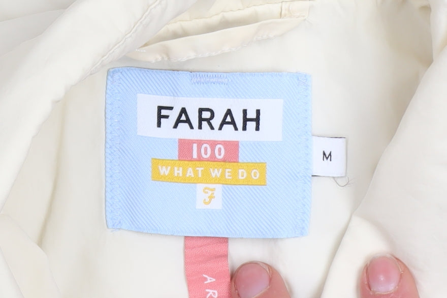 Farah Men’s Ivory Polyamide Coach Jacket Size M Lightweight Casual