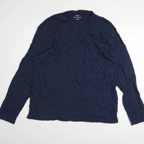 Next Men's Blue Cotton Long Sleeve Crew Neck XL Casual Top
