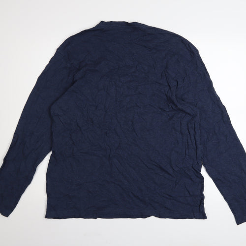Next Men's Blue Cotton Long Sleeve Crew Neck XL Casual Top