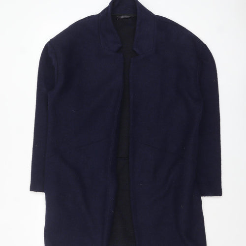Marks and Spencer Women's Blue Mid-Length Open Front Coatigan Size 12