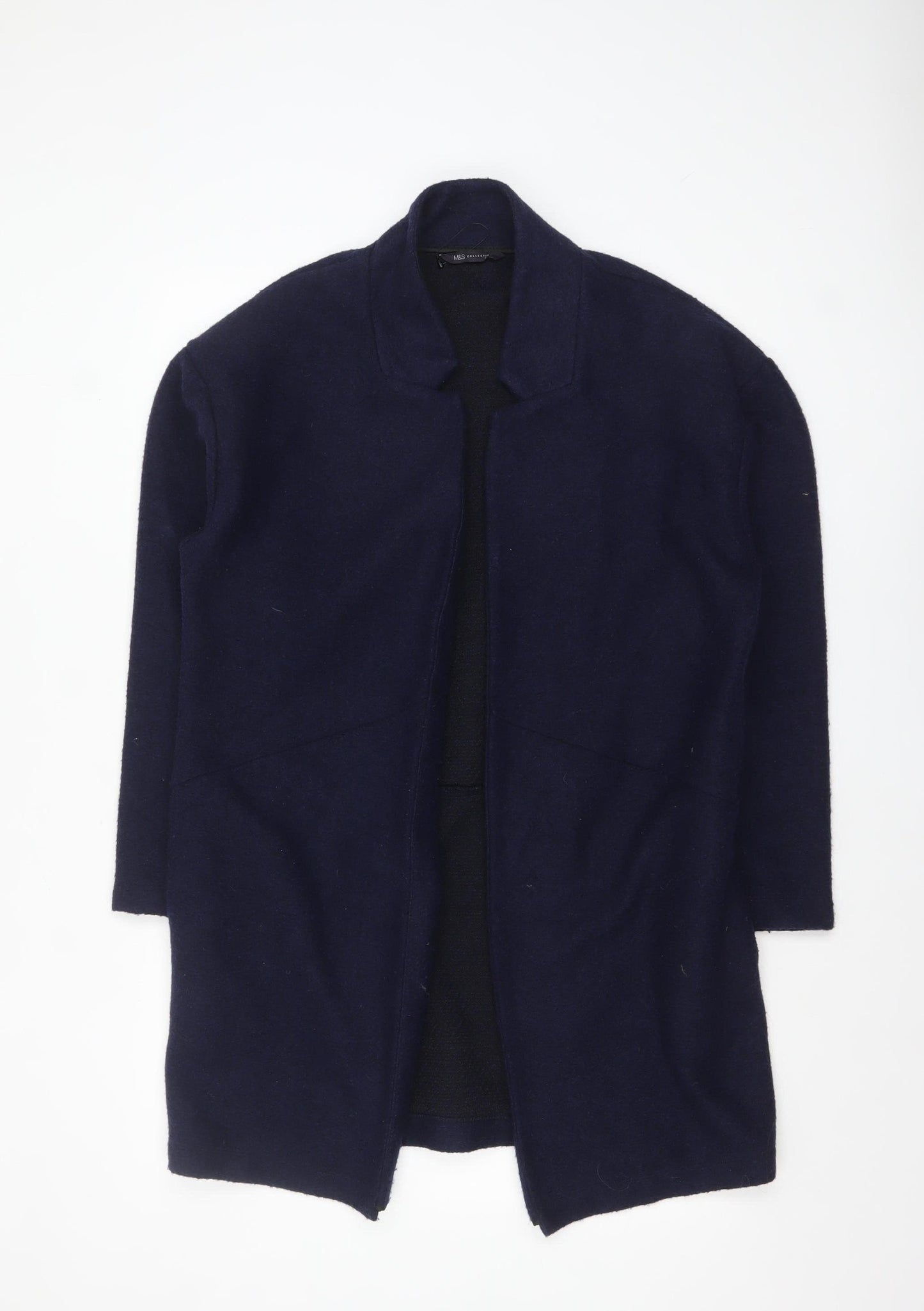 Marks and Spencer Women's Blue Mid-Length Open Front Coatigan Size 12