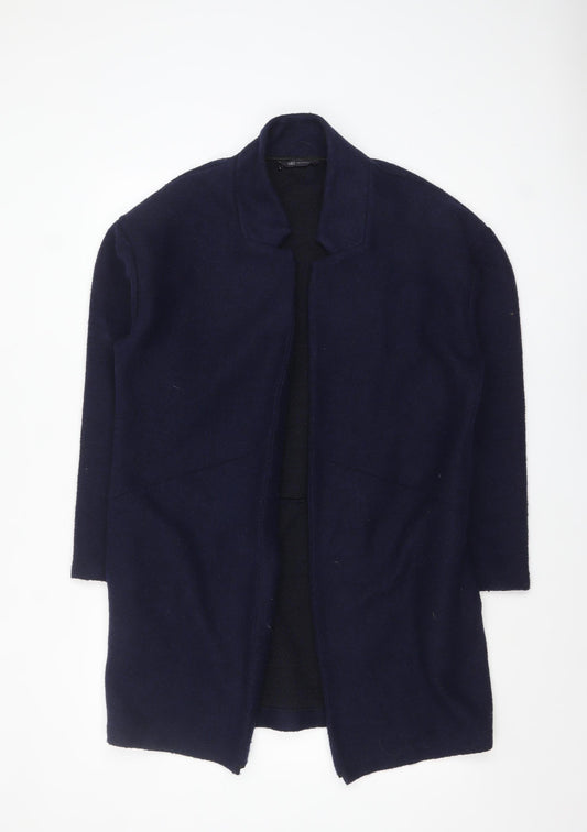 Marks and Spencer Women's Blue Mid-Length Open Front Coatigan Size 12