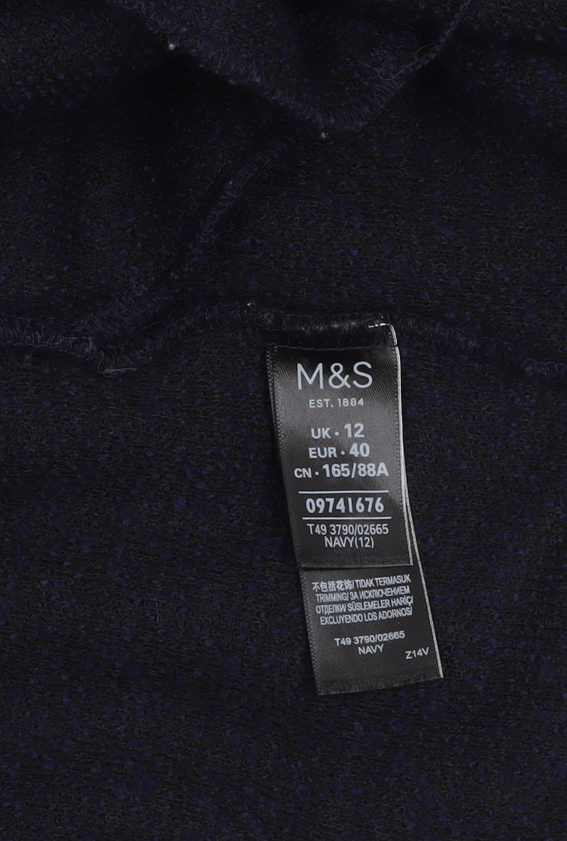 Marks and Spencer Women's Blue Mid-Length Open Front Coatigan Size 12