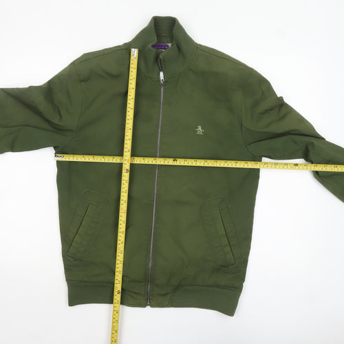 Original Penguin Men's Green Bomber Jacket Size M Cotton Blend