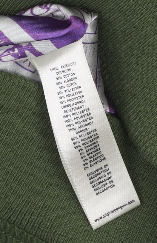 Original Penguin Men's Green Bomber Jacket Size M Cotton Blend