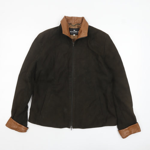 Mitici Anni 60 Women's Brown Leather Bomber Jacket Size S