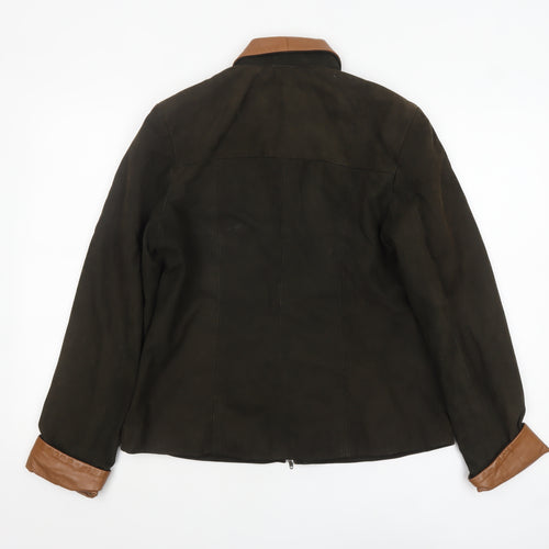 Mitici Anni 60 Women's Brown Leather Bomber Jacket Size S