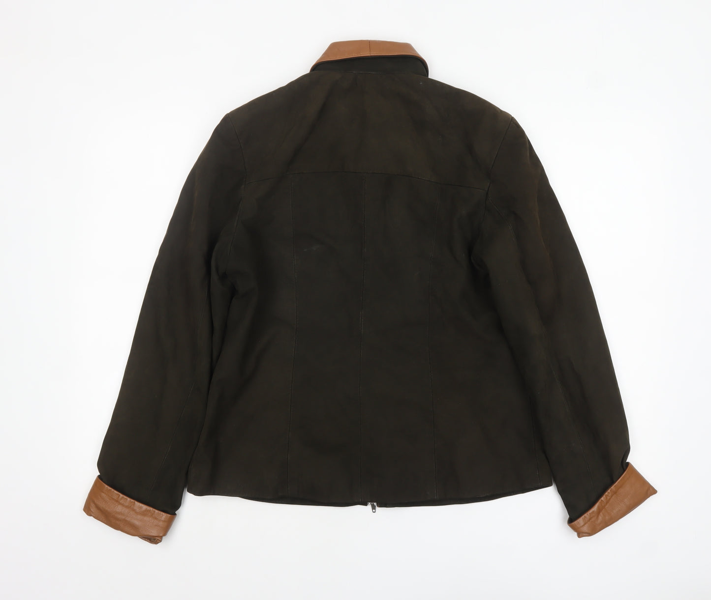 Mitici Anni 60 Women's Brown Leather Bomber Jacket Size S