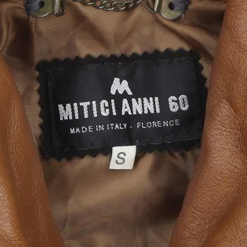 Mitici Anni 60 Women's Brown Leather Bomber Jacket Size S