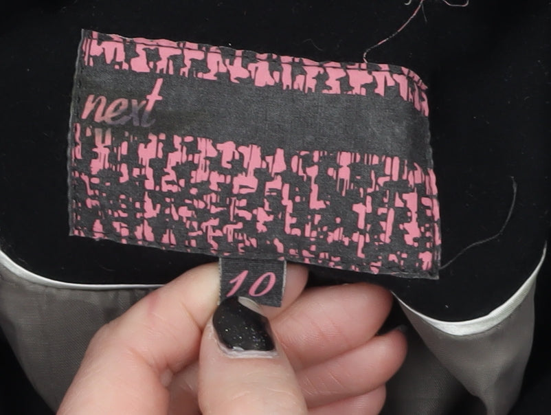 Next Women's Black Wool Blend Hooded Duffle Coat Size 10