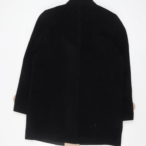 Kesta London Women's Black Wool Cashmere Overcoat Size 14