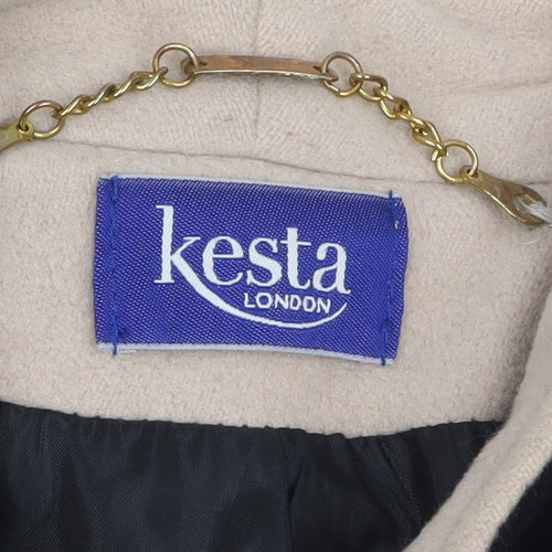 Kesta London Women's Black Wool Cashmere Overcoat Size 14