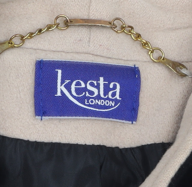 Kesta London Women's Black Wool Cashmere Overcoat Size 14